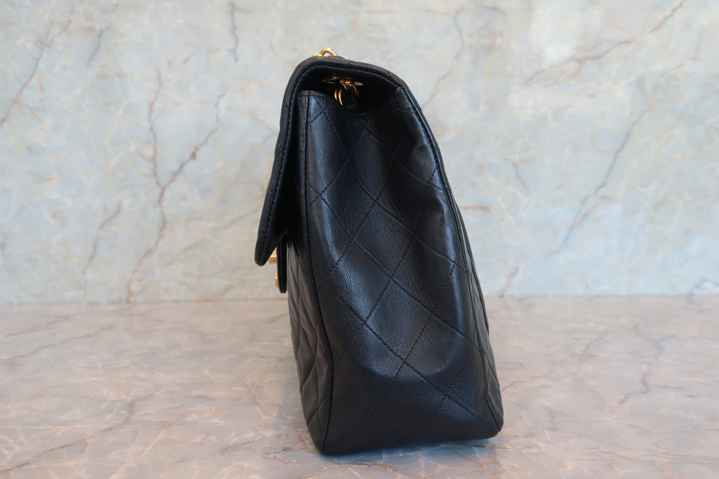 CHANEL/シャネル デカマトラッセシングルフラップチェーンショルダーバッグ ラムスキン ブラック/ゴールド金具 ショルダーバッグ 700070151