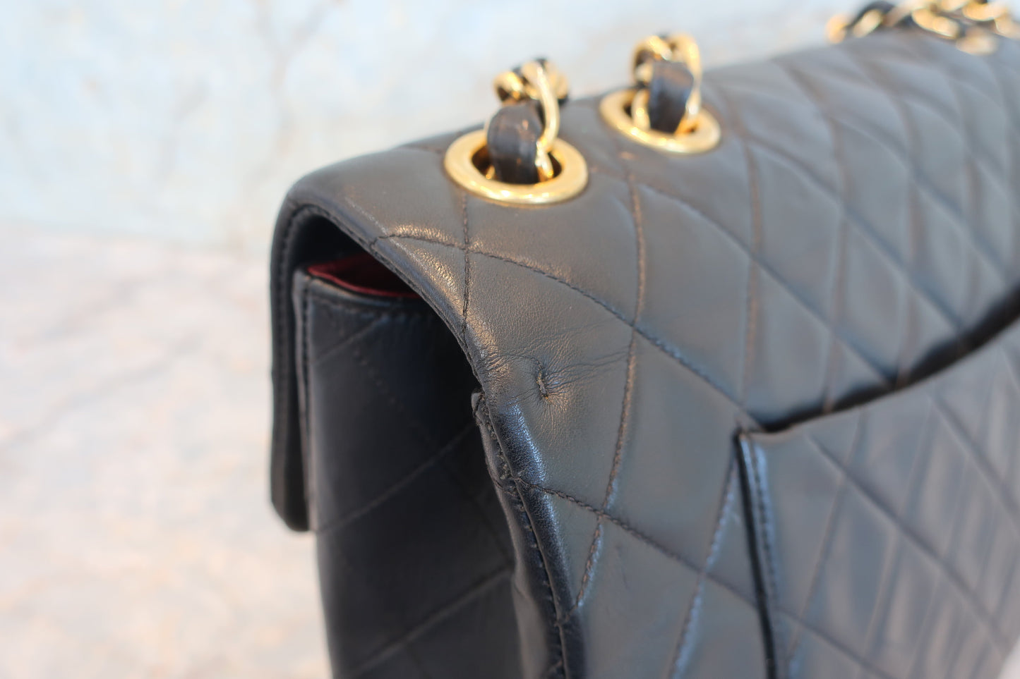 CHANEL/シャネル デカマトラッセシングルフラップチェーンショルダーバッグ ラムスキン ブラック/ゴールド金具 ショルダーバッグ 700070151