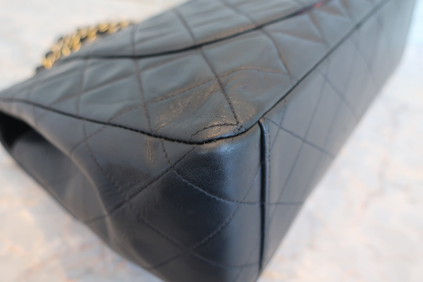 CHANEL/シャネル デカマトラッセシングルフラップチェーンショルダーバッグ ラムスキン ブラック/ゴールド金具 ショルダーバッグ 700070151