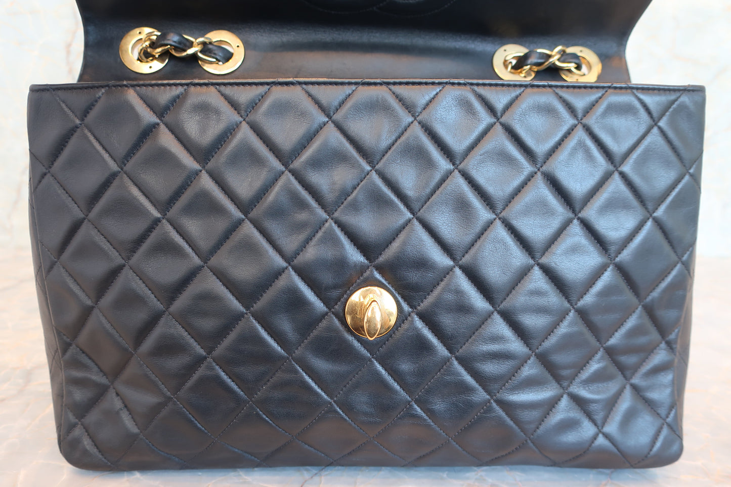 CHANEL/シャネル デカマトラッセシングルフラップチェーンショルダーバッグ ラムスキン ブラック/ゴールド金具 ショルダーバッグ 700070151