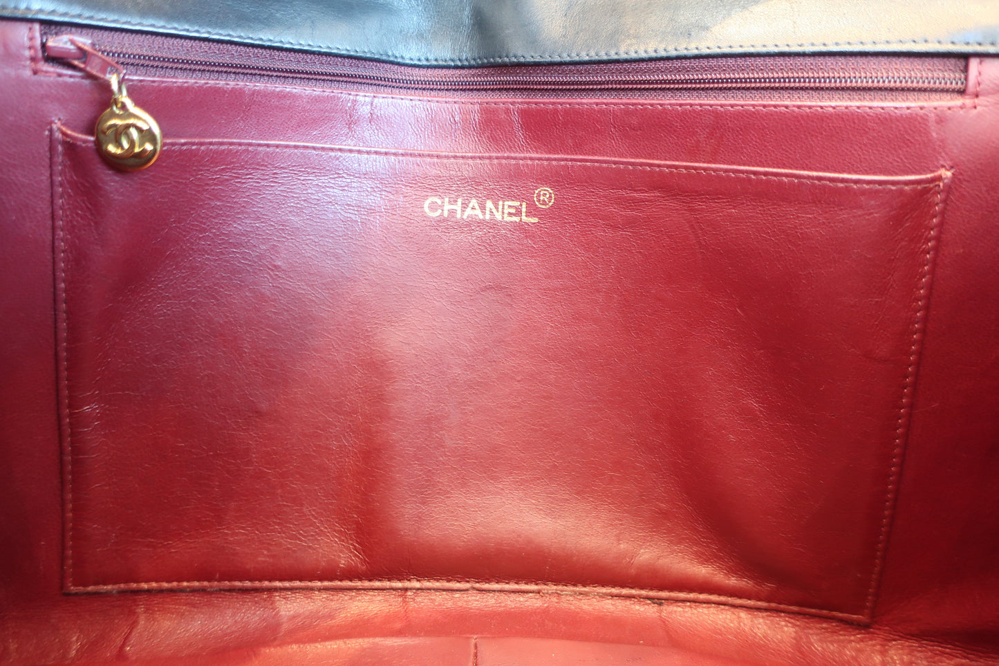CHANEL/シャネル デカマトラッセシングルフラップチェーンショルダーバッグ ラムスキン ブラック/ゴールド金具 ショルダーバッグ 700070151