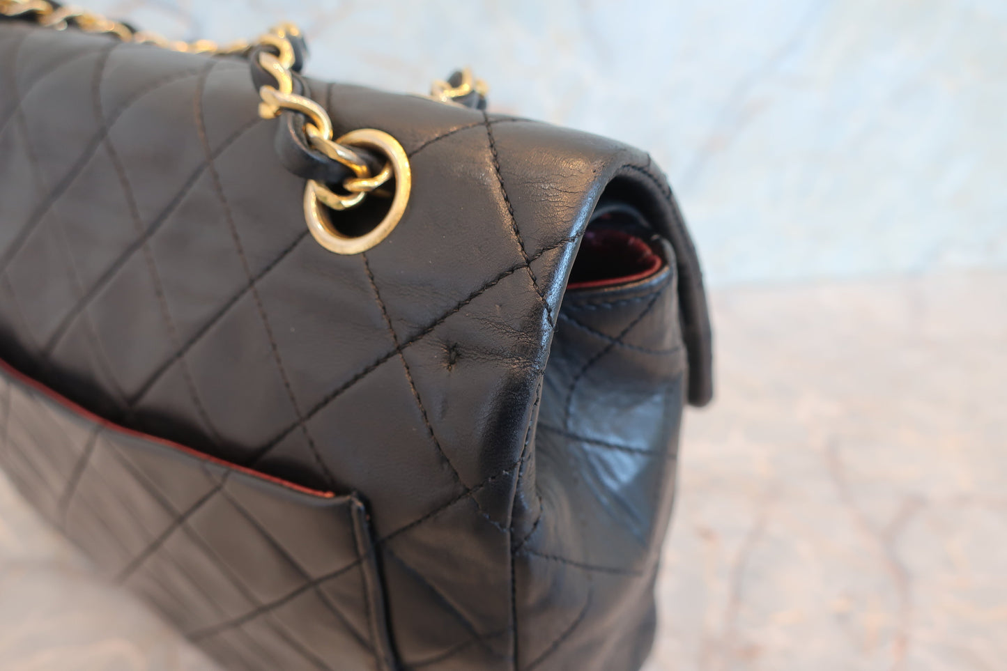 CHANEL/シャネル マトラッセWフラップWチェーンショルダーバッグ ラムスキン ブラック/ゴールド金具 ショルダーバッグ 700070159