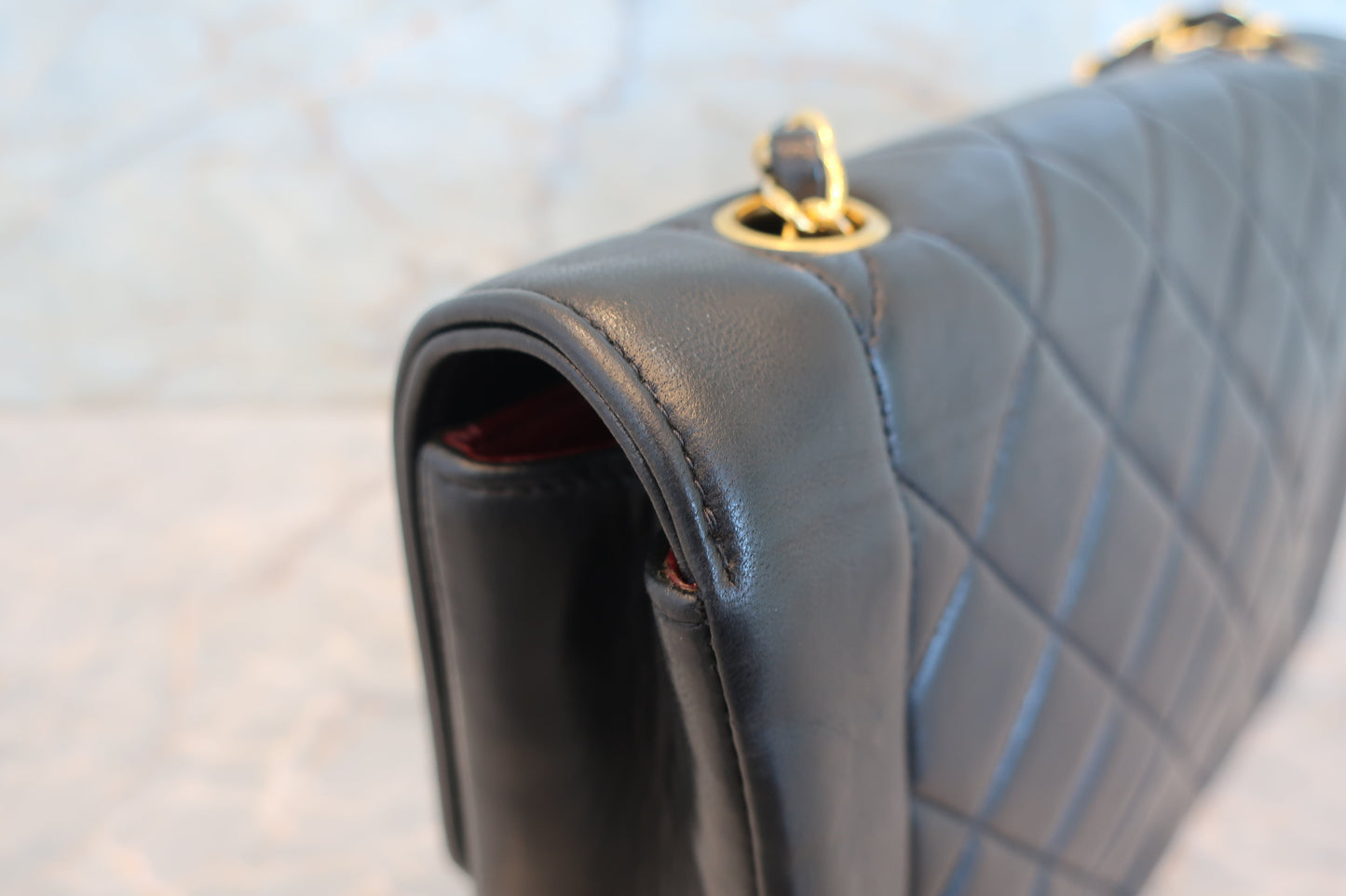 CHANEL/シャネル ダイアナマトラッセチェーンショルダーバッグ ラムスキン ブラック/ゴールド金具 ショルダーバッグ 700070184