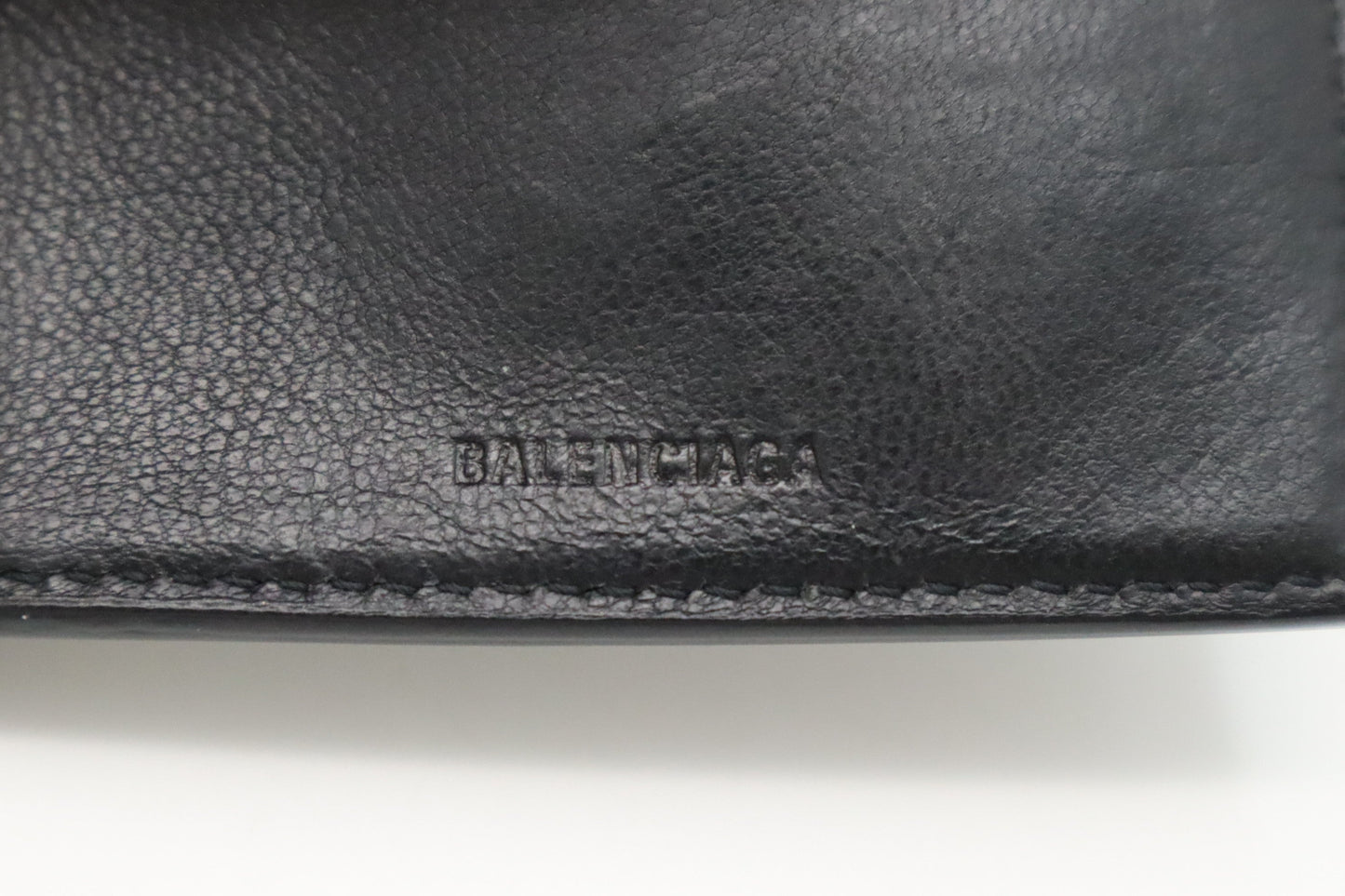 Balenciaga Compact Wallet in Black Graffiti Leather