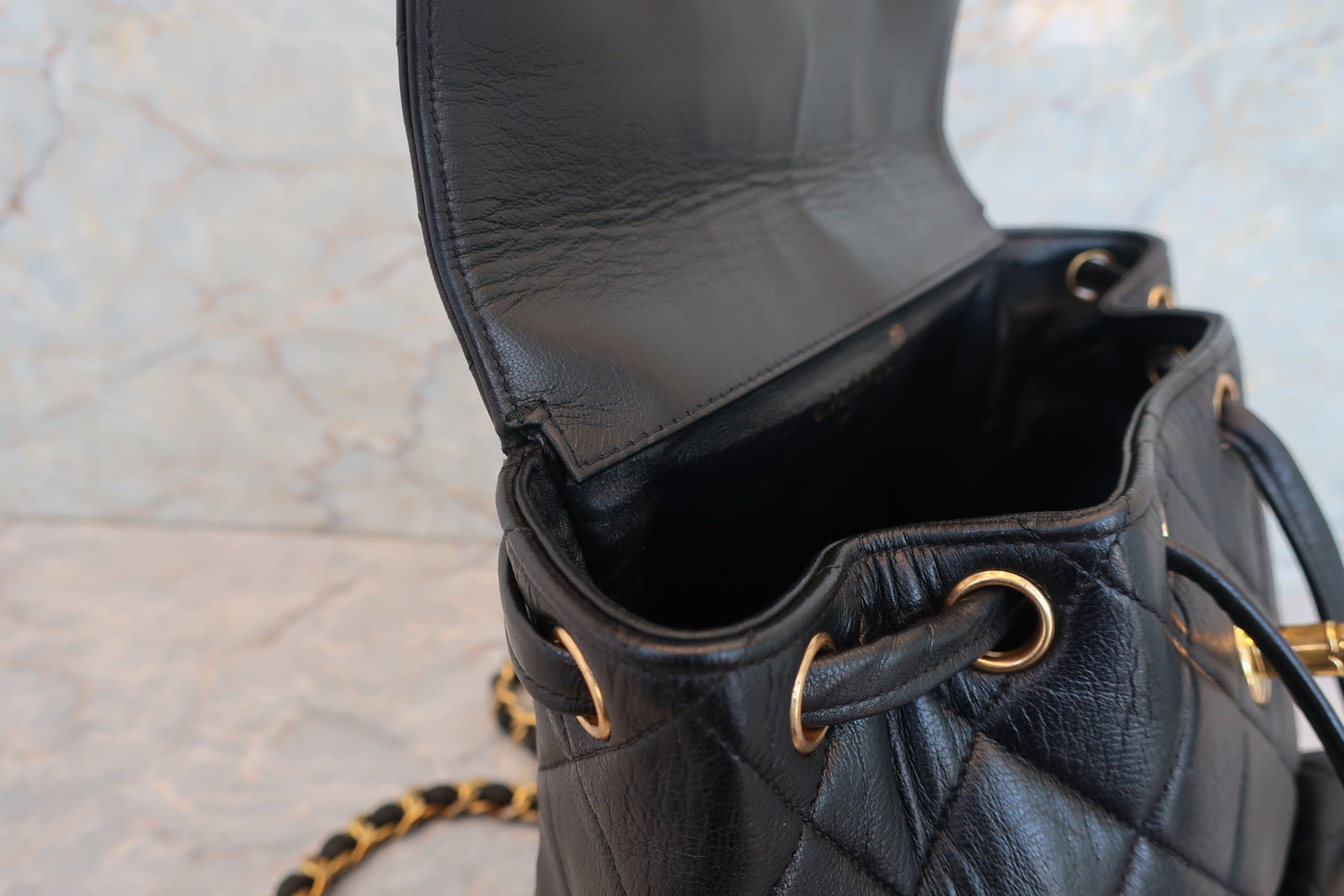 CHANEL/シャネル マトラッセチェーンリュック ラムスキン ブラック/ゴールド金具 リュック 700070193