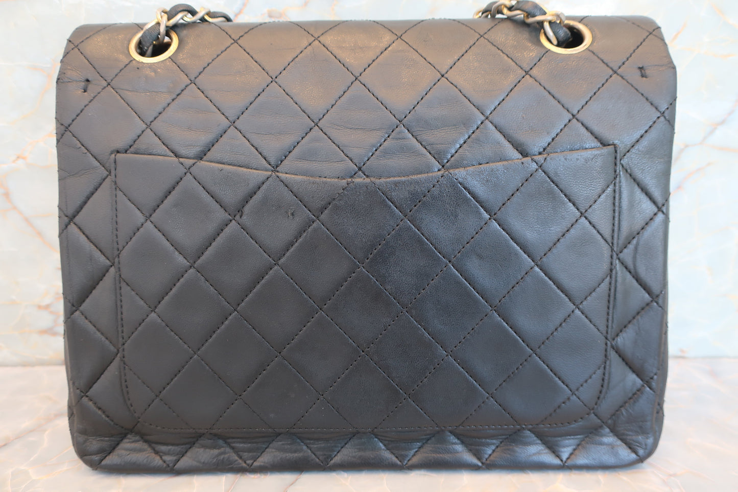 CHANEL/シャネル マトラッセWフラップWチェーンショルダーバッグ ラムスキン ブラック/ゴールド金具 ショルダーバッグ 700070112