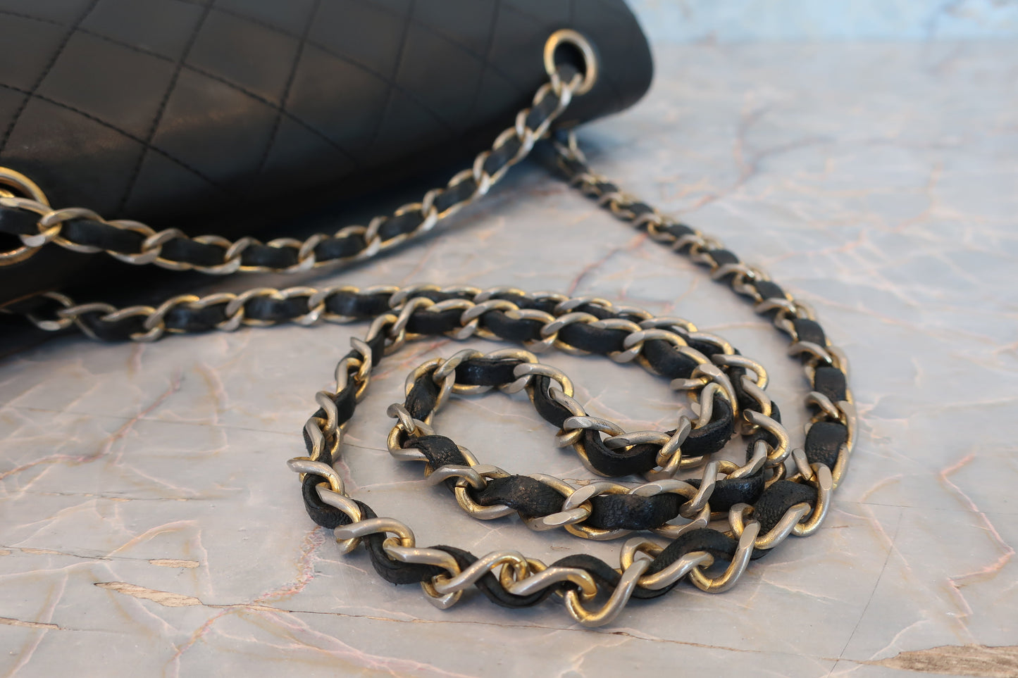 CHANEL/シャネル マトラッセWフラップWチェーンショルダーバッグ ラムスキン ブラック/ゴールド金具 ショルダーバッグ 700070112
