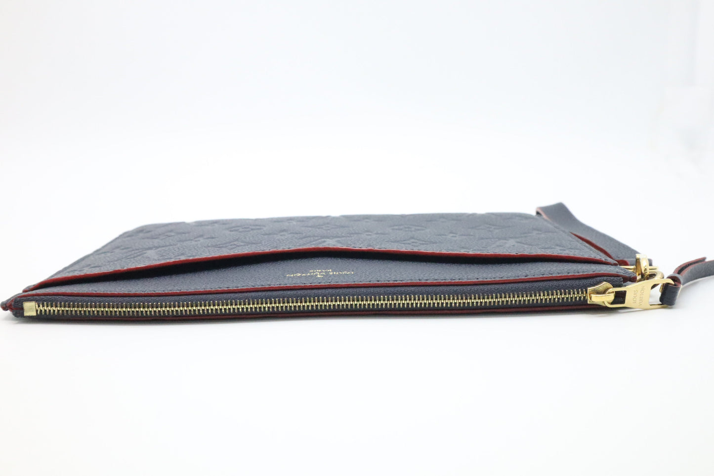 Louis Vuitton Pochette Melanie MM in Marine Rouge Empreinte Leather