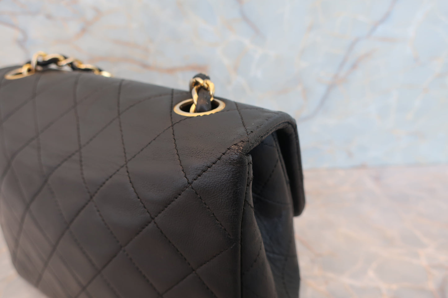 CHANEL/シャネル ミニマトラッセシングルフラップチェーンショルダーバッグ ラムスキン ブラック/ゴールド金具 ショルダーバッグ 700070157