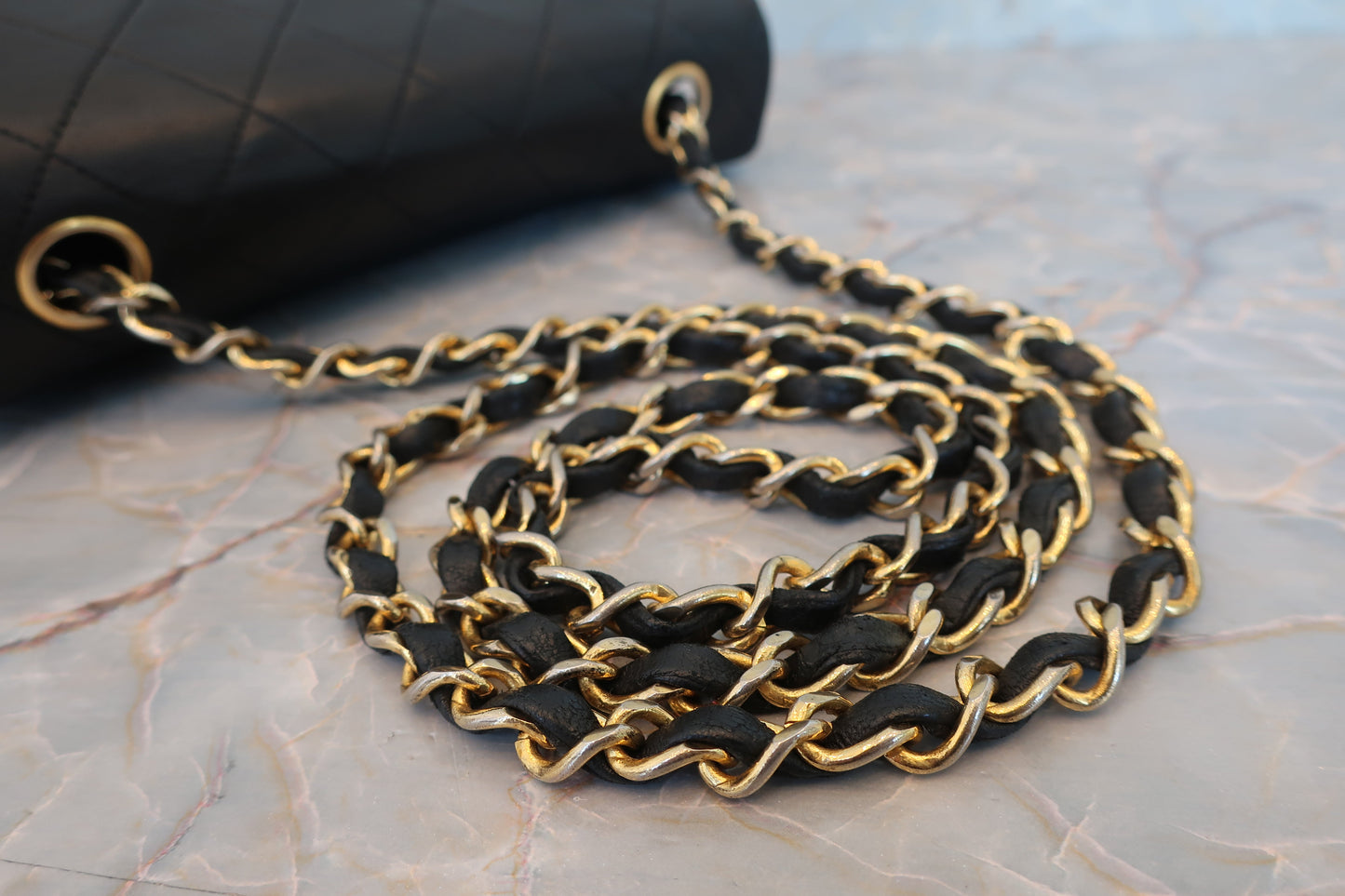 CHANEL/シャネル ミニマトラッセシングルフラップチェーンショルダーバッグ ラムスキン ブラック/ゴールド金具 ショルダーバッグ 700070157