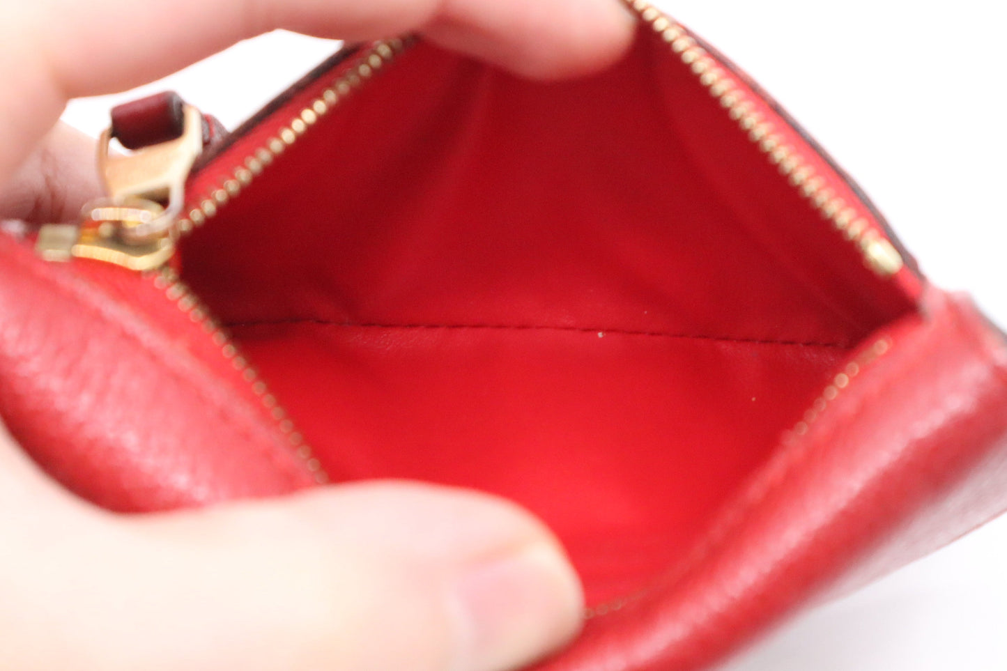 Louis Vuitton Pochette Cles in Red Empreinte Leather