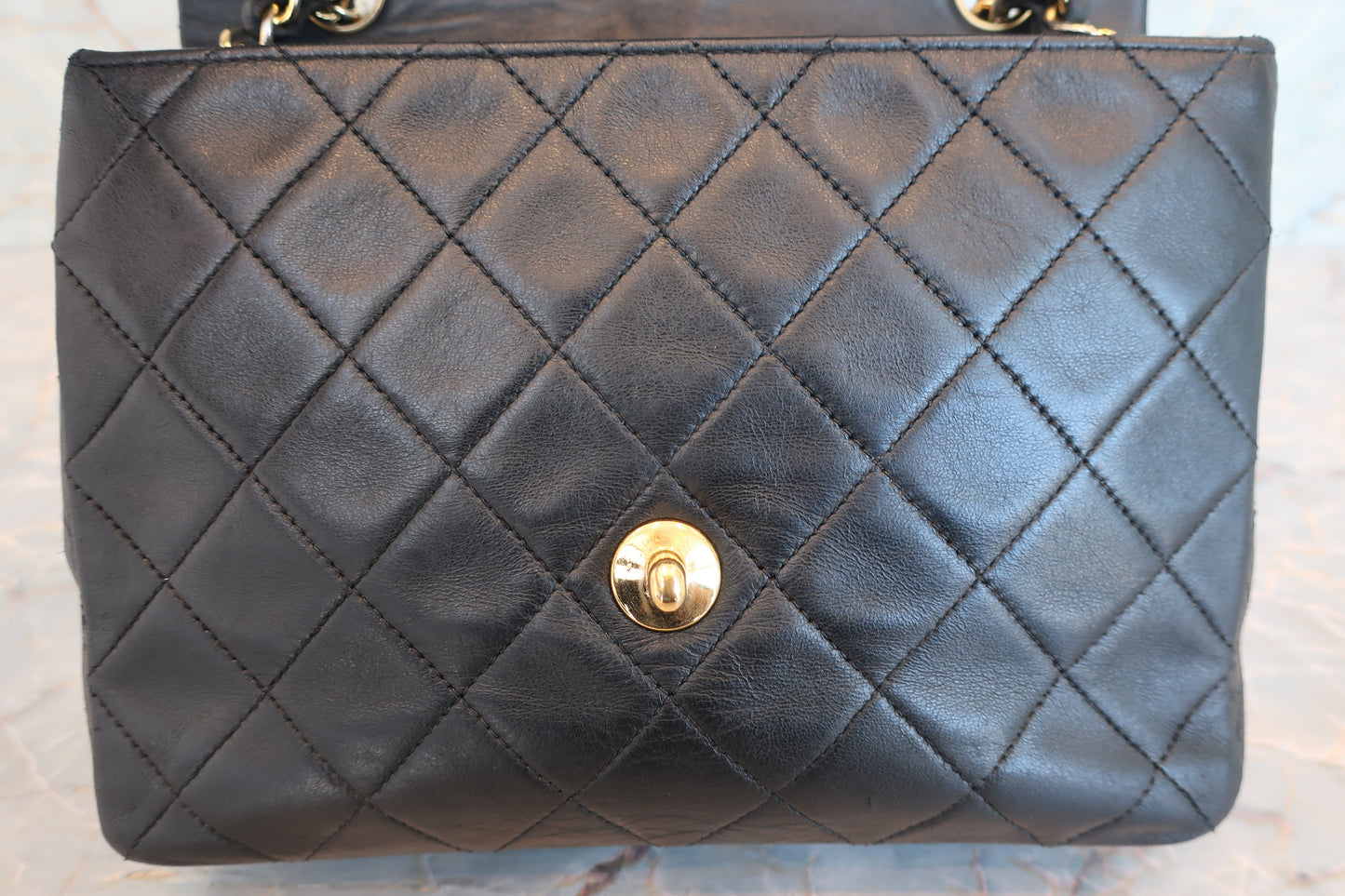 CHANEL/シャネル ミニマトラッセシングルフラップチェーンショルダーバッグ ラムスキン ブラック/ゴールド金具 ショルダーバッグ 700070157