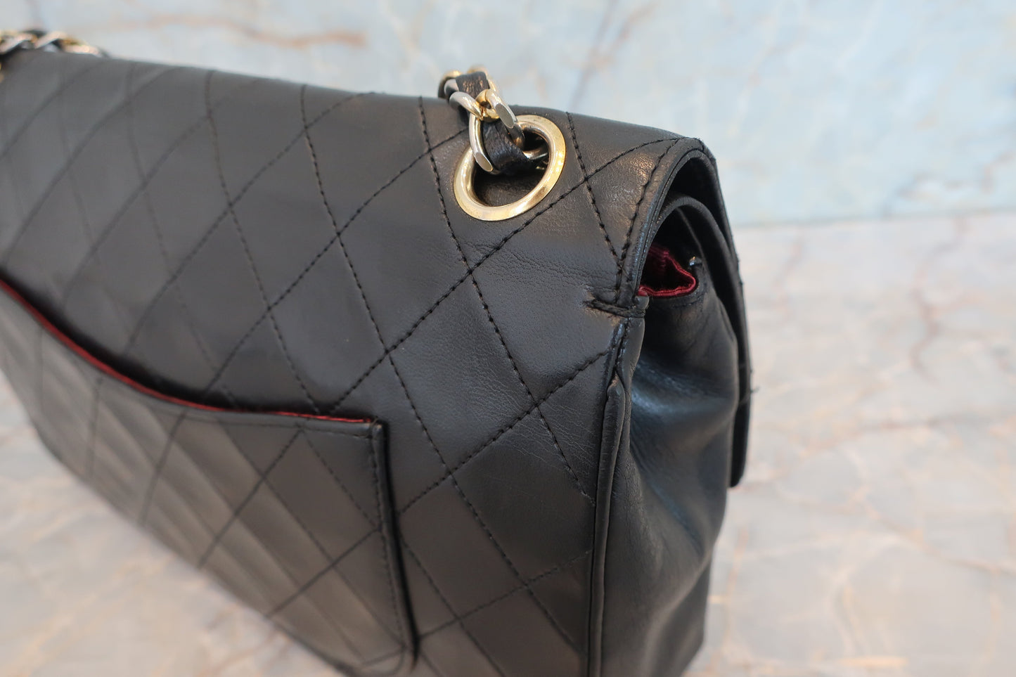 CHANEL/シャネル マトラッセWフラップWチェーンショルダーバッグ ラムスキン ブラック/ゴールド金具 ショルダーバッグ 700060191