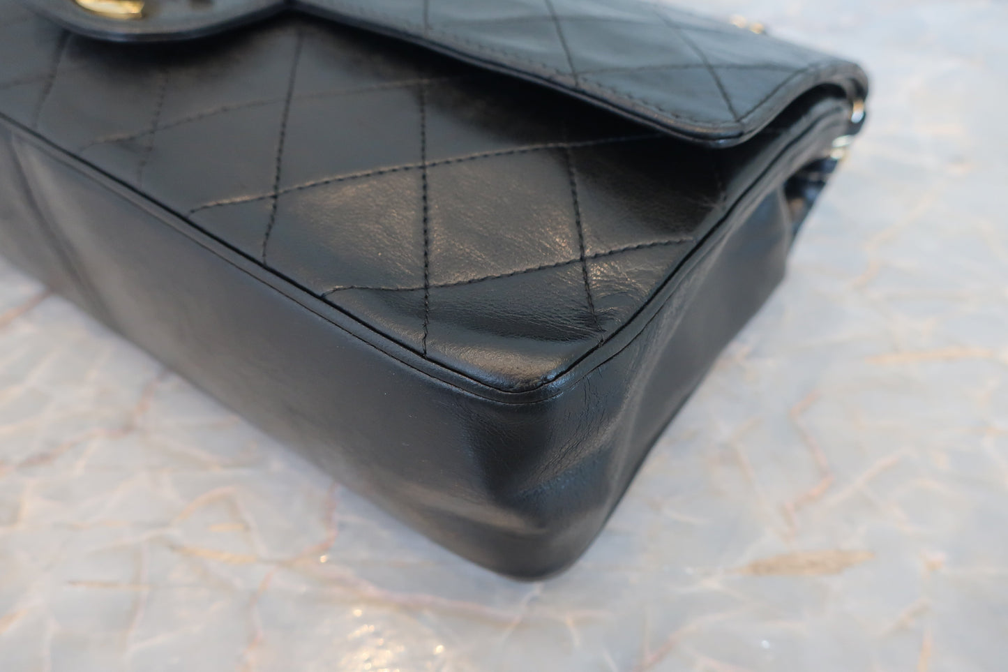 CHANEL/シャネル マトラッセWフラップWチェーンショルダーバッグ ラムスキン ブラック/ゴールド金具 ショルダーバッグ 700060191