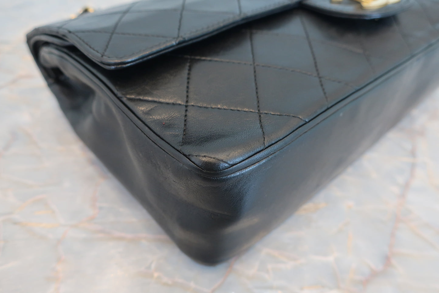 CHANEL/シャネル マトラッセWフラップWチェーンショルダーバッグ ラムスキン ブラック/ゴールド金具 ショルダーバッグ 700060191