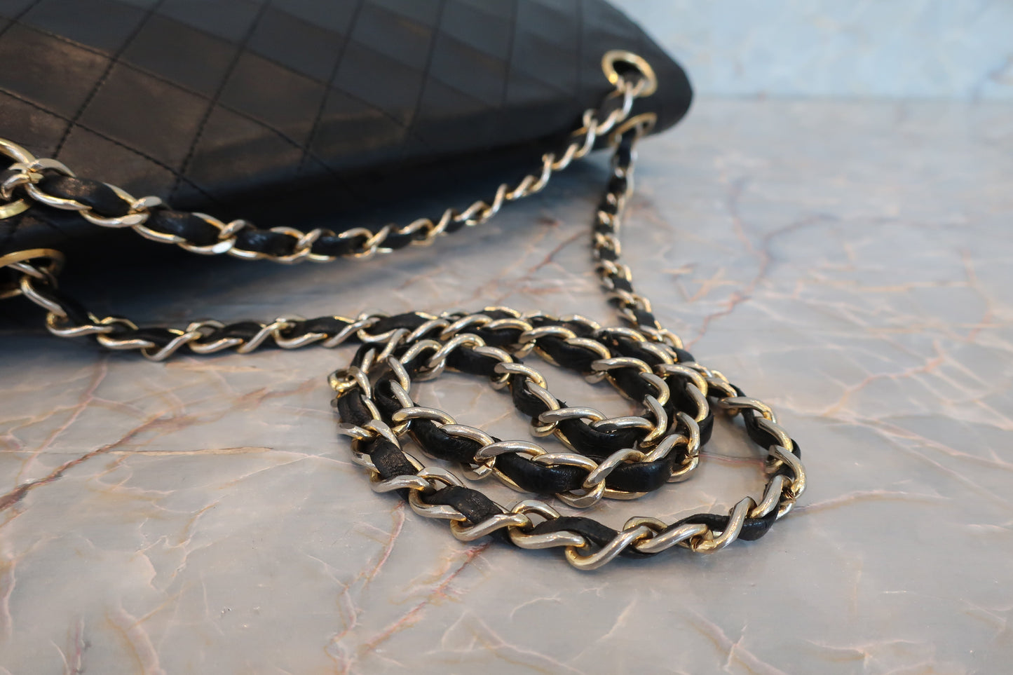 CHANEL/シャネル マトラッセWフラップWチェーンショルダーバッグ ラムスキン ブラック/ゴールド金具 ショルダーバッグ 700060191