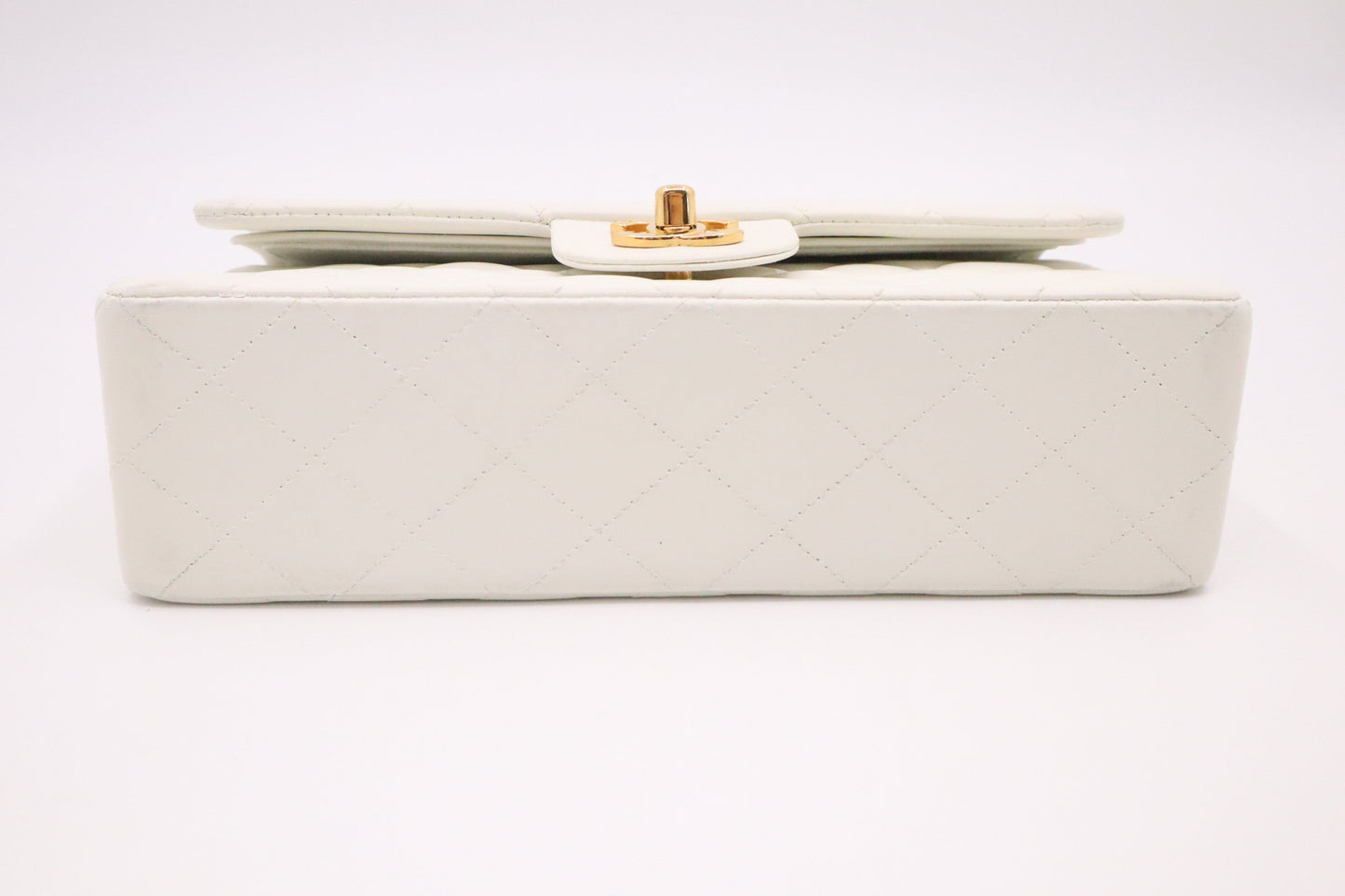 Chanel Small Double Flap in White Mattelassé Leather