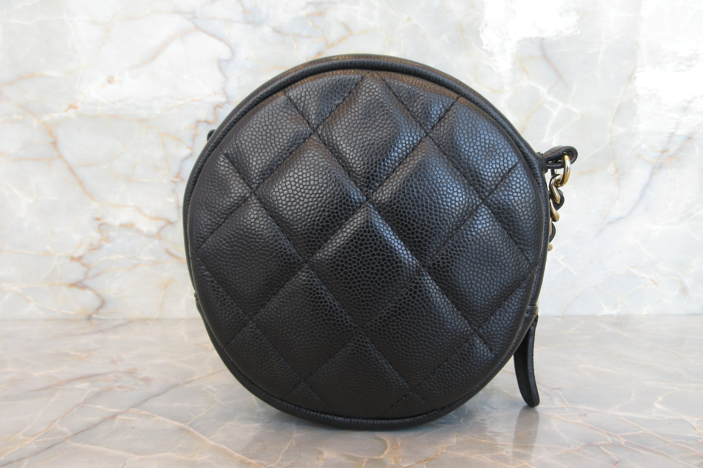 CHANEL/シャネル マトラッセラウンドチェーンショルダーバッグ キャビアスキン ブラック/ゴールド金具 ショルダーバッグ 700070224