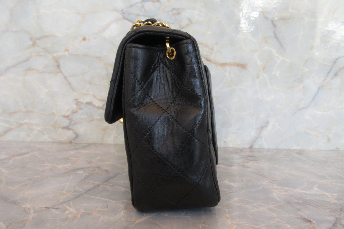 CHANEL/シャネル ミニマトラッセシングルフラップチェーンショルダーバッグ ラムスキン ブラック/ゴールド金具 ショルダーバッグ 700070215