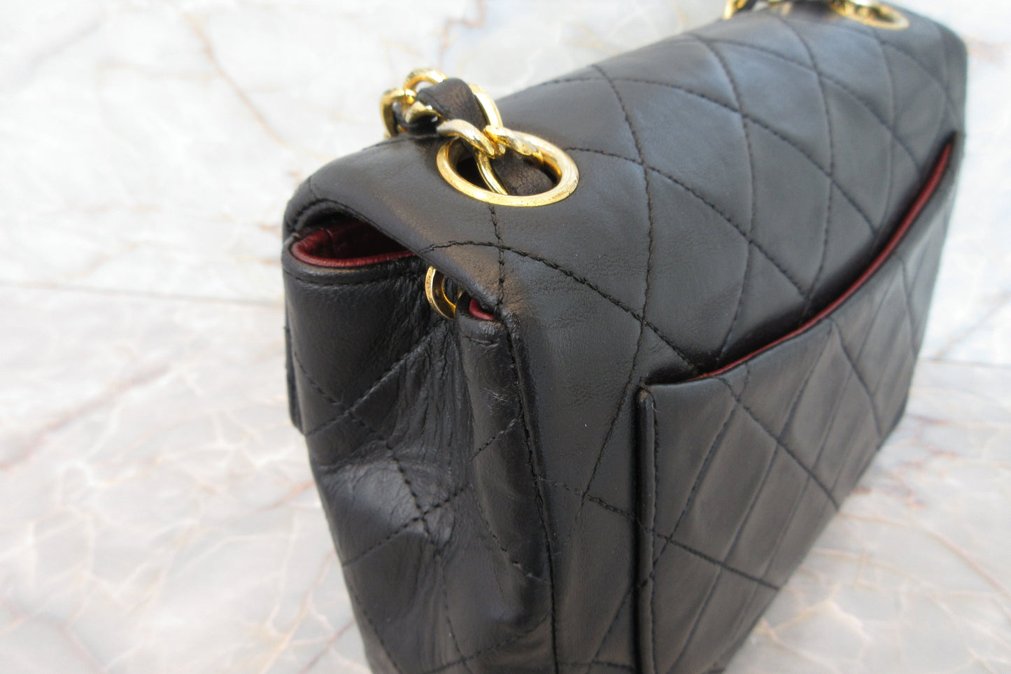 CHANEL/シャネル ミニマトラッセシングルフラップチェーンショルダーバッグ ラムスキン ブラック/ゴールド金具 ショルダーバッグ 700070215