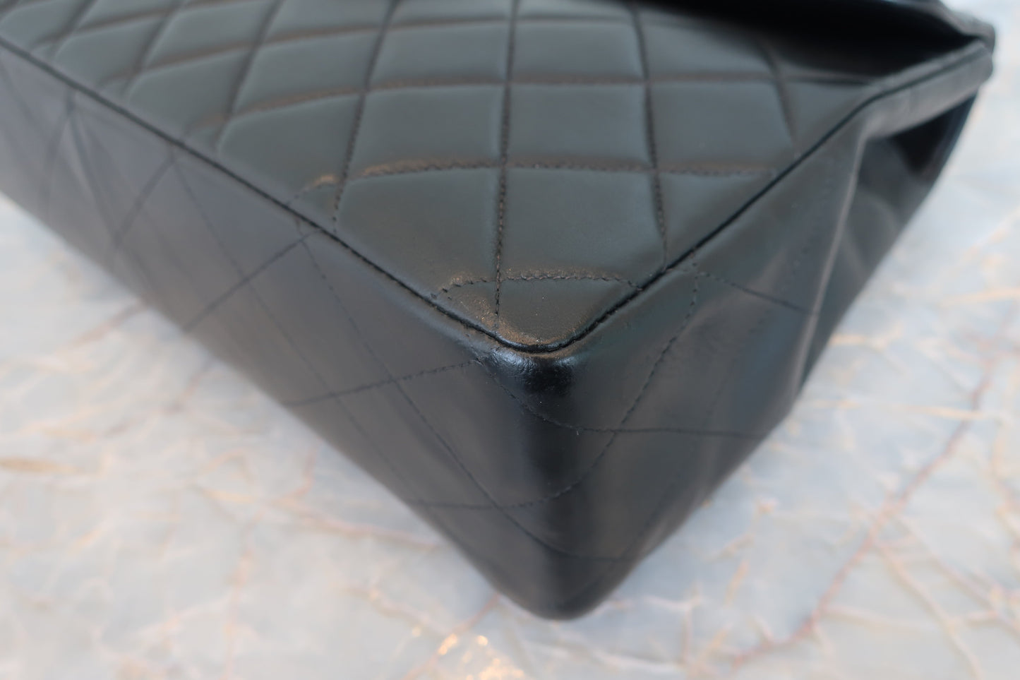 CHANEL/シャネル 中マトラッセシングルフラップチェーンショルダーバッグ ラムスキン ブラック/ゴールド金具 ショルダーバッグ 700050046