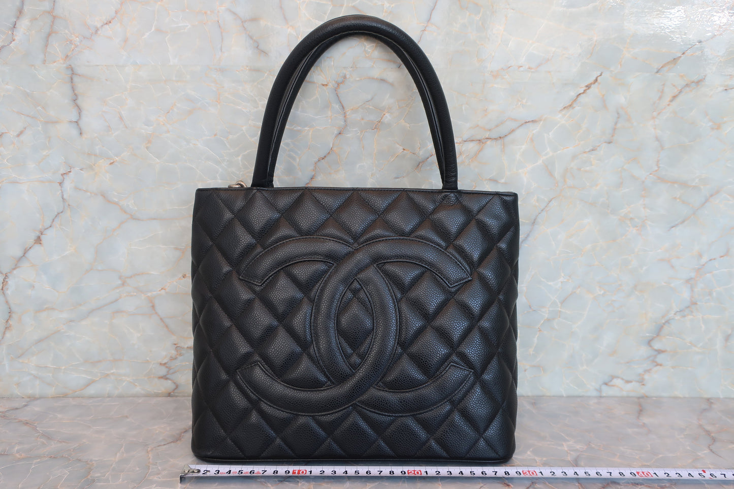 CHANEL/シャネル 復刻トート キャビアスキン ブラック/シルバー金具 トートバッグ 700070242