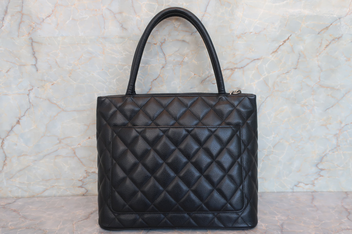 CHANEL/シャネル 復刻トート キャビアスキン ブラック/シルバー金具 トートバッグ 700070242