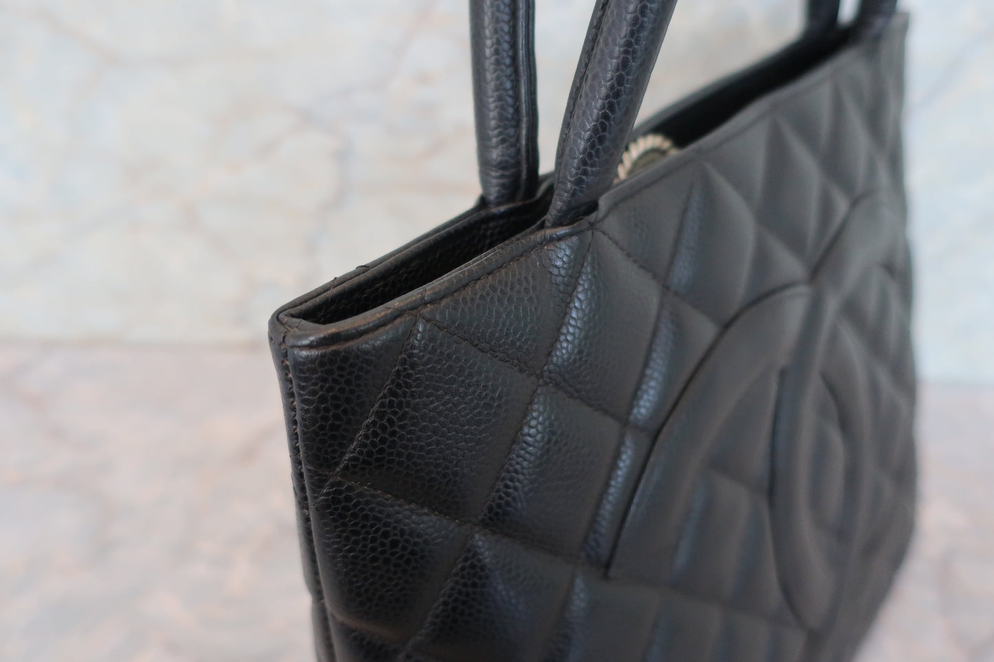 CHANEL/シャネル 復刻トート キャビアスキン ブラック/シルバー金具 トートバッグ 700070242