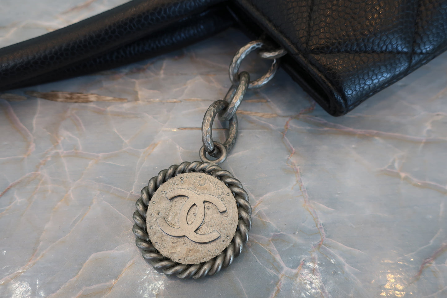 CHANEL/シャネル 復刻トート キャビアスキン ブラック/シルバー金具 トートバッグ 700070242