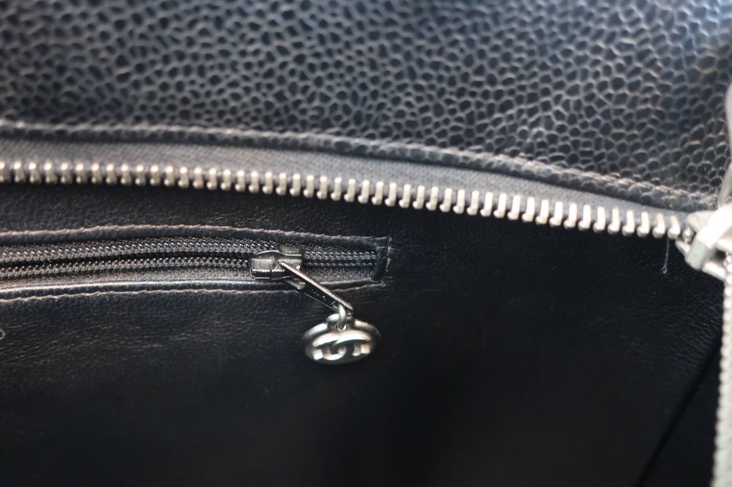 CHANEL/シャネル 復刻トート キャビアスキン ブラック/シルバー金具 トートバッグ 700070242