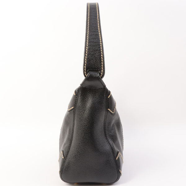 Chanel Around 2005 Made Caviar Skin Wild Stitch Cc Mark Shoulder Bag Black