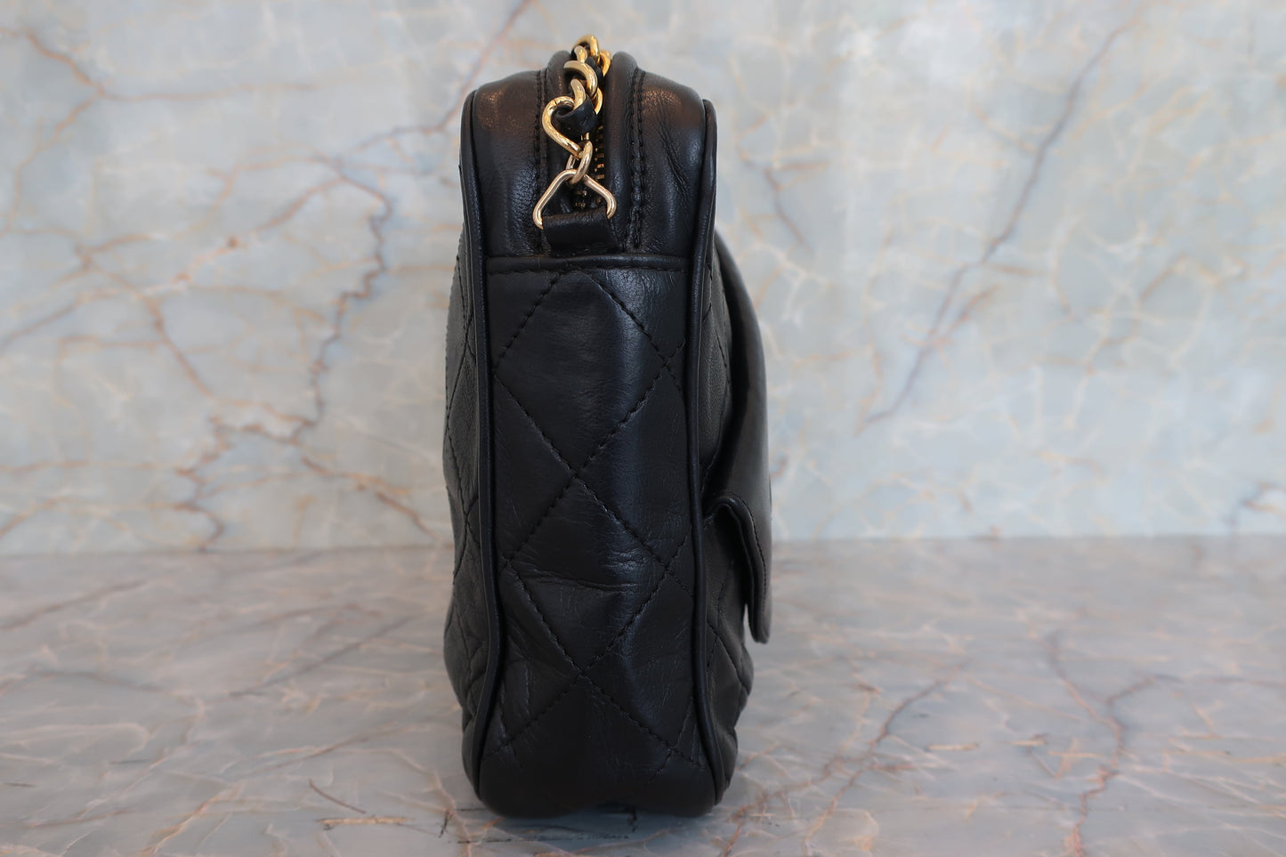 CHANEL/シャネル マトラッセフリンジチェーンショルダーバッグ ラムスキン ブラック/ゴールド金具 ショルダーバッグ 700070252