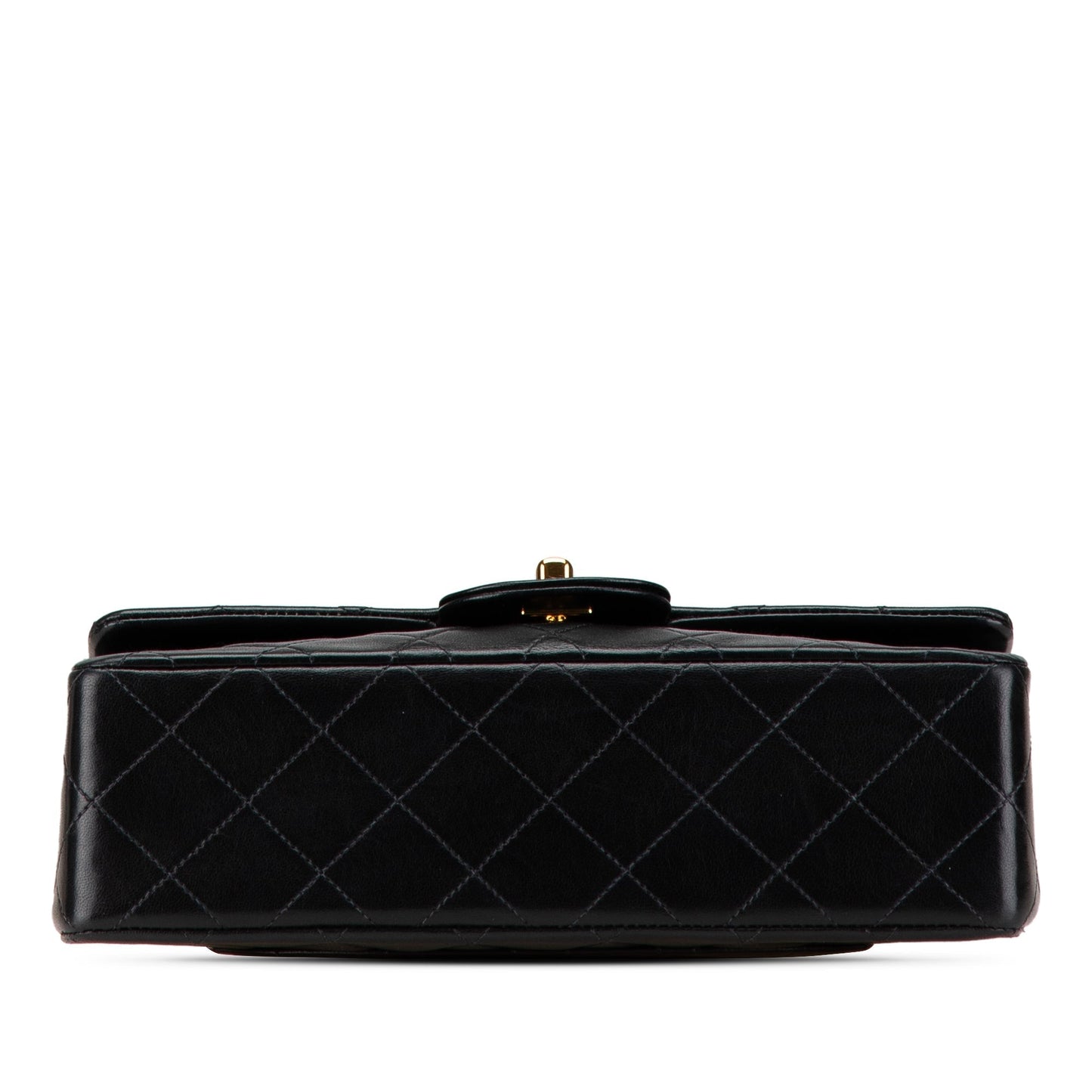 Black Chanel Small Classic Lambskin Double Flap Shoulder Bag
