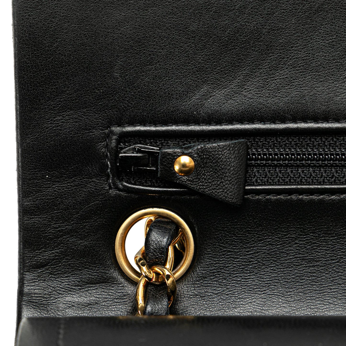 Black Chanel Small Classic Lambskin Double Flap Shoulder Bag