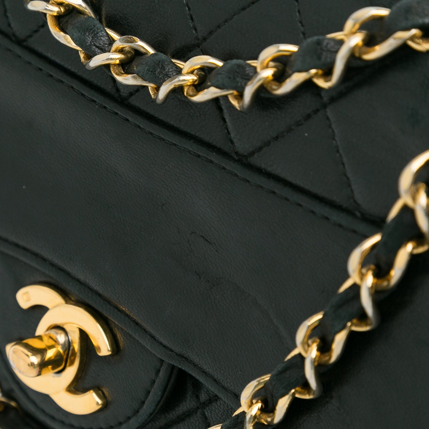 Black Chanel Quilted Lambskin Shoulder Bag
