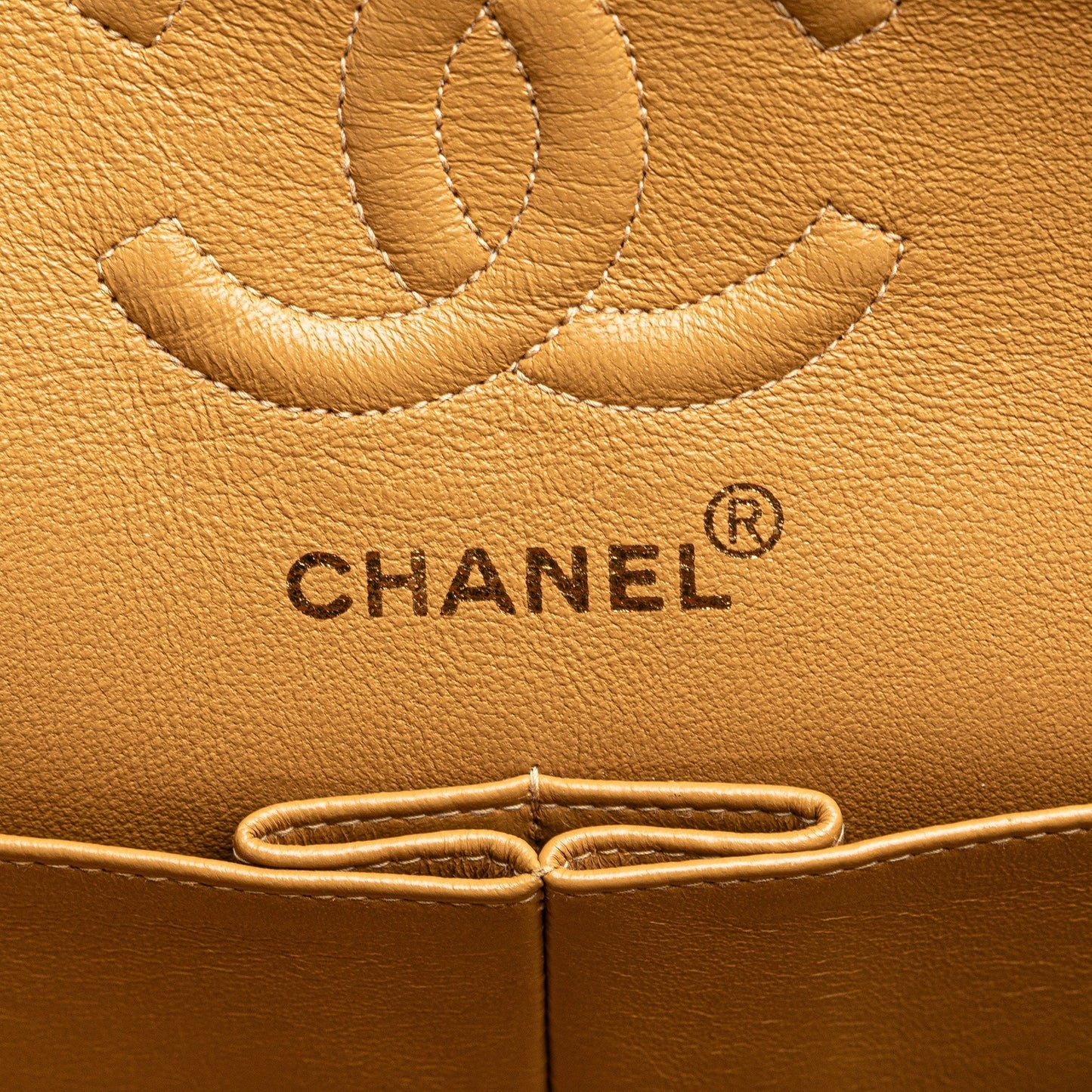 Orange Chanel Small Classic Lambskin Double Flap Shoulder Bag