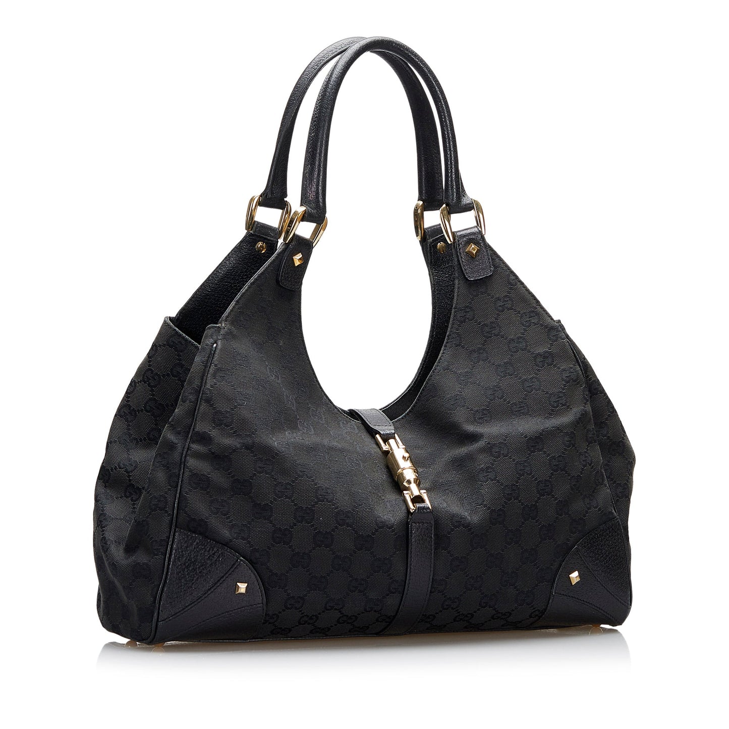 Gucci GG Canvas Nailhead Jackie Shoulder Bag