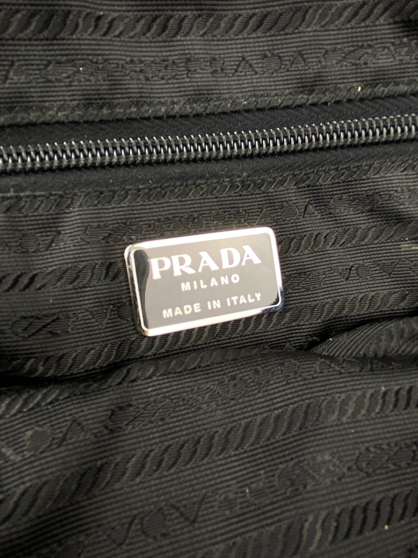 PRADA - VINTAGE BLACK NYLON LOCK & KEY TOTE BAG