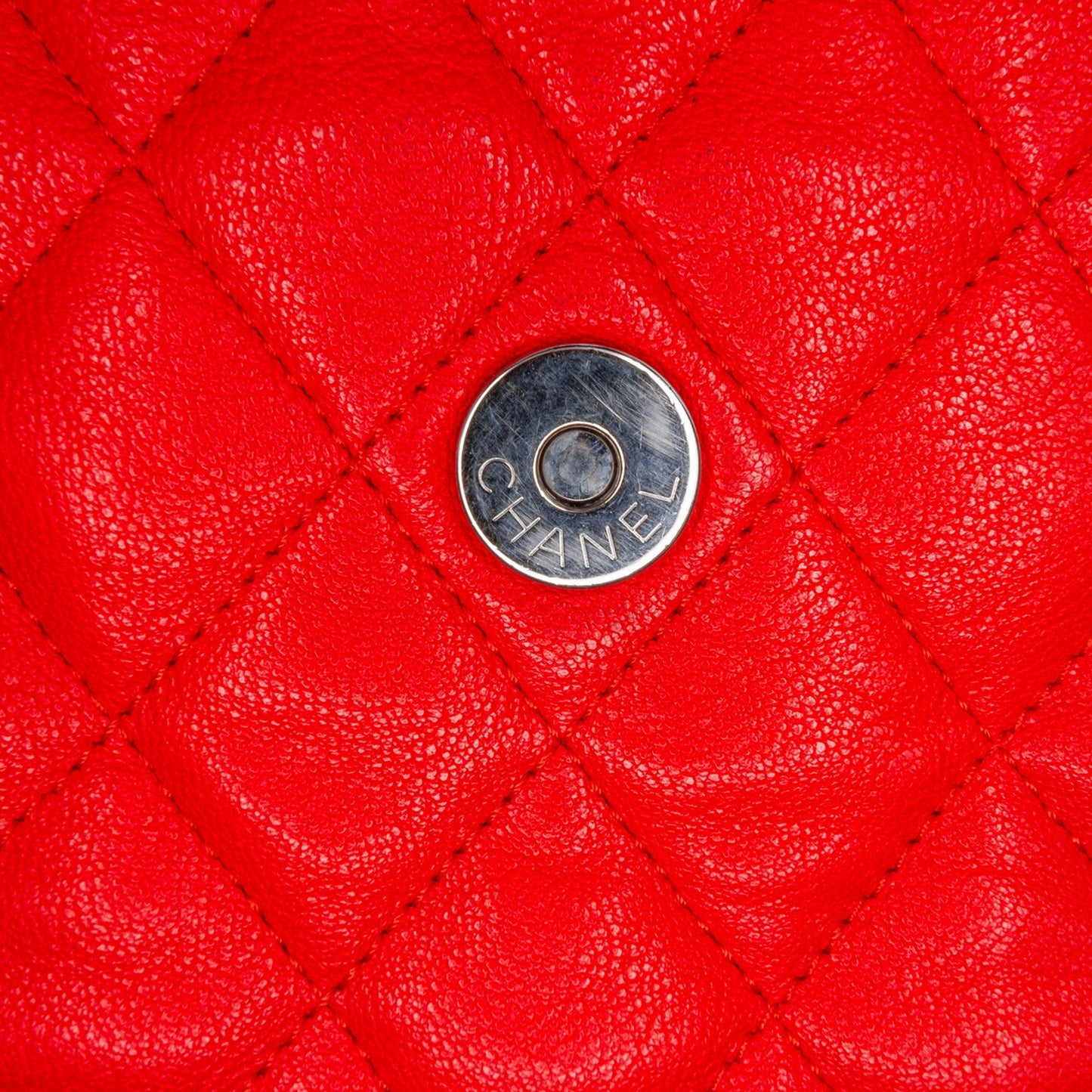 Red Chanel Maxi Washed Lambskin Chain Around Flap Shoulder Bag