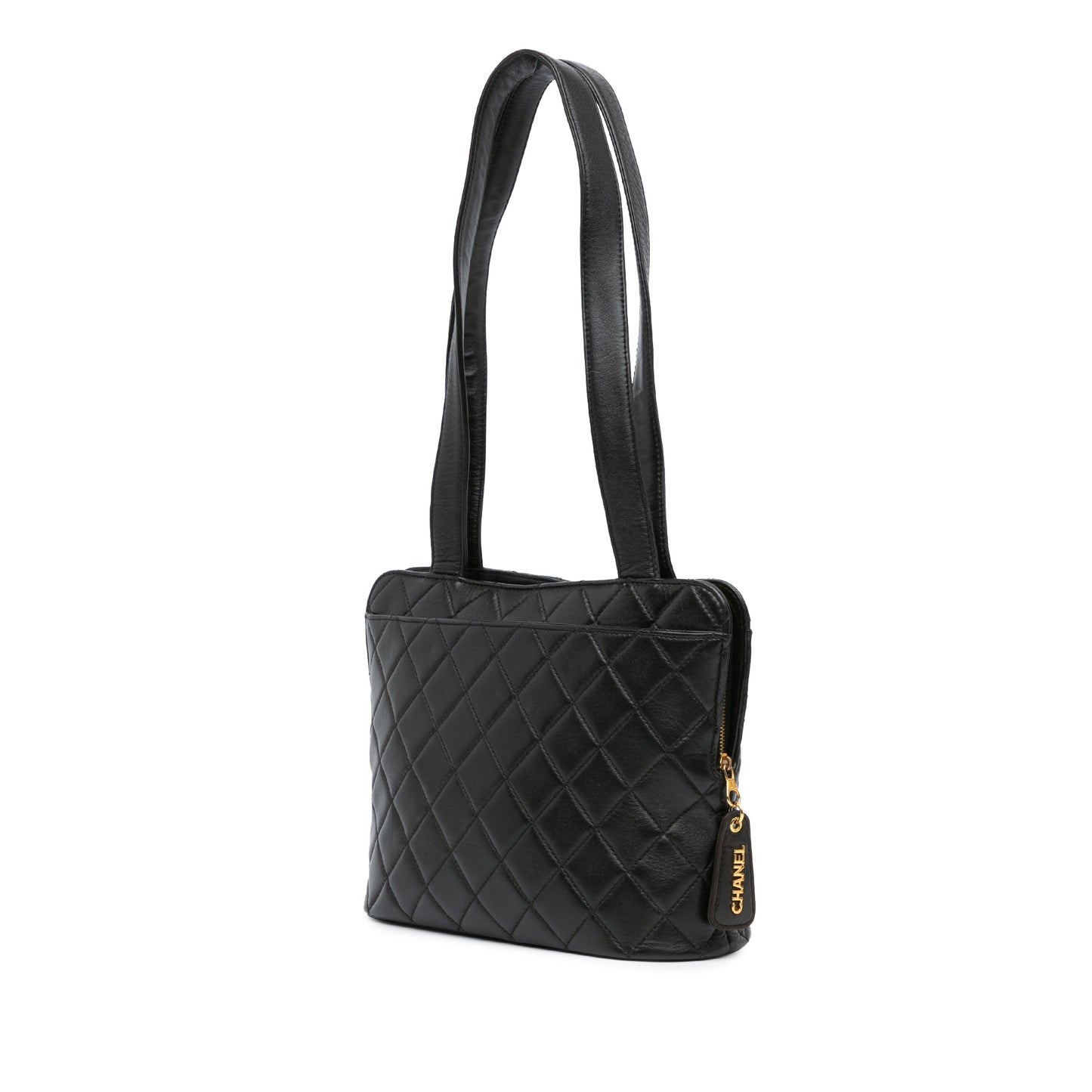 Black Chanel Quilted Lambskin Shoulder Bag