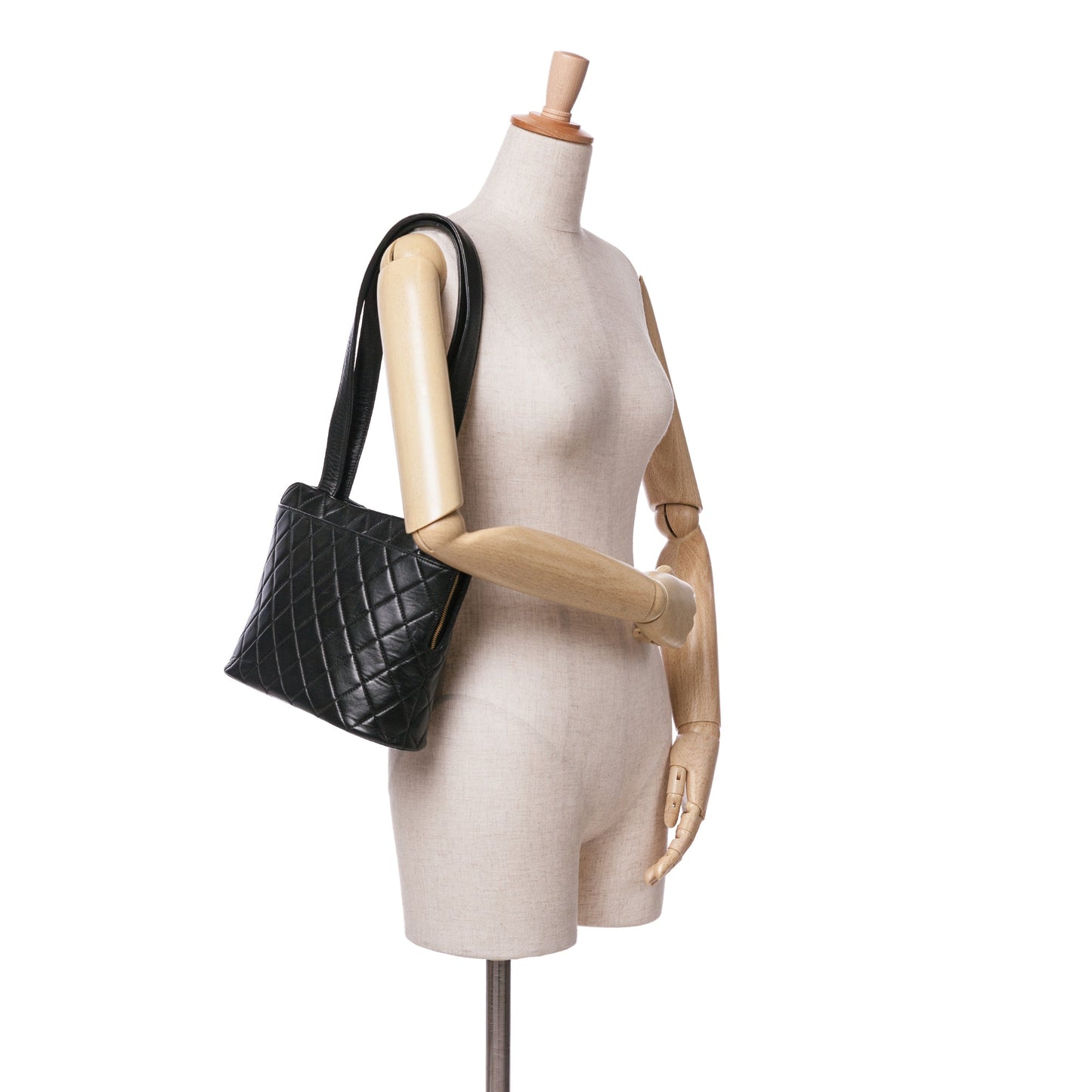 Black Chanel Quilted Lambskin Shoulder Bag
