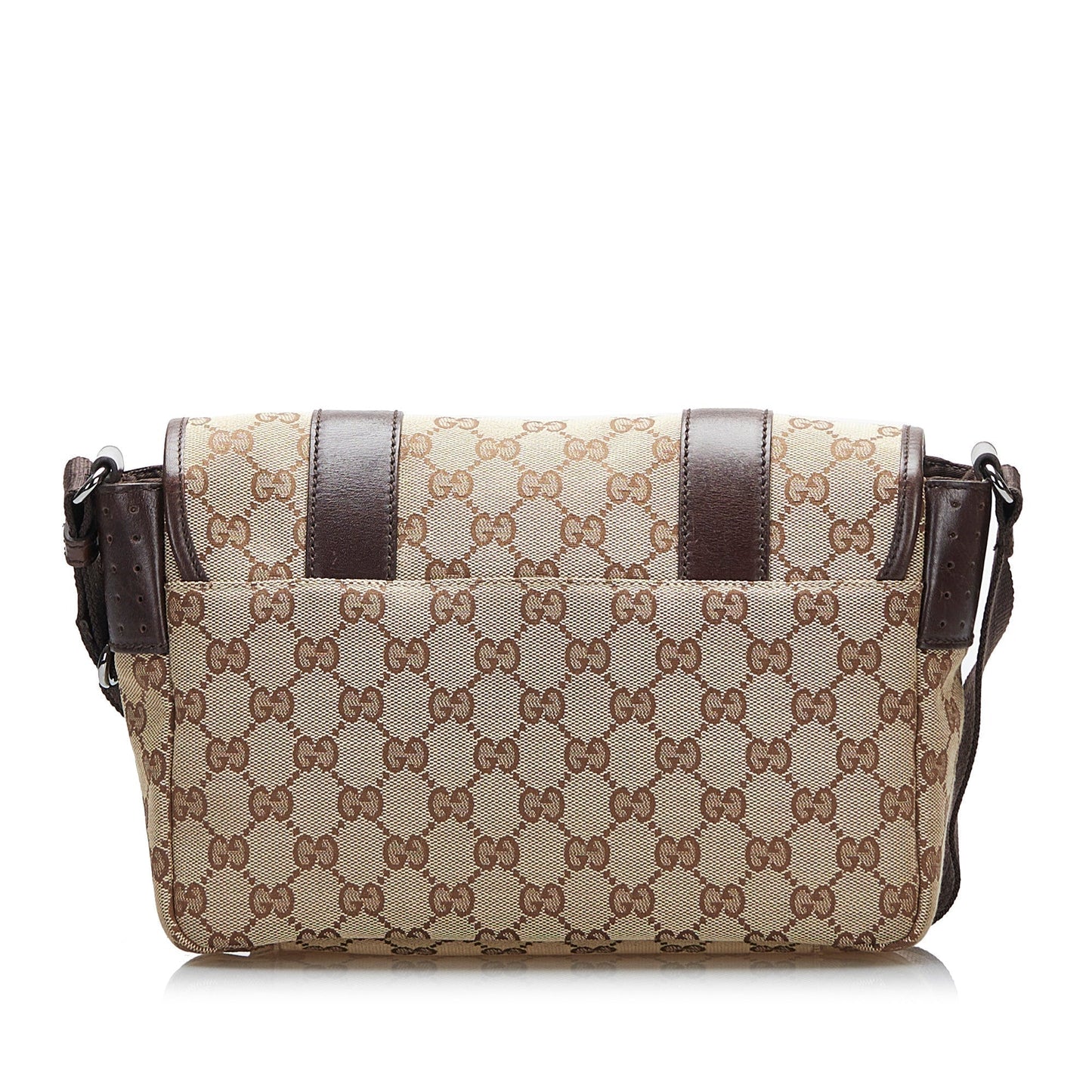 Gucci GG Canvas Belt Flap Messenger Crossbody Bag
