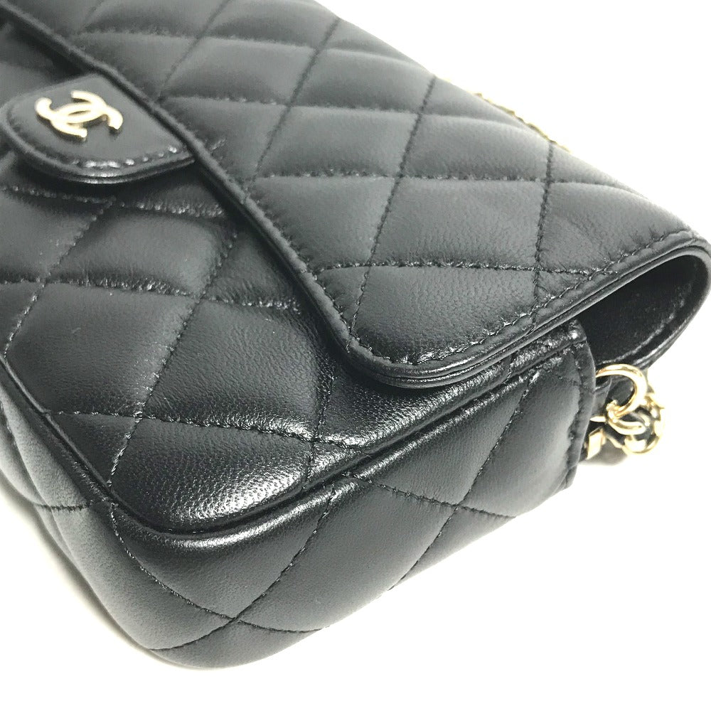 CHANEL Shoulder Bag AP2096 lambskin black COCO Mark Phone Case Wallet CC Matrasse Chain wallet