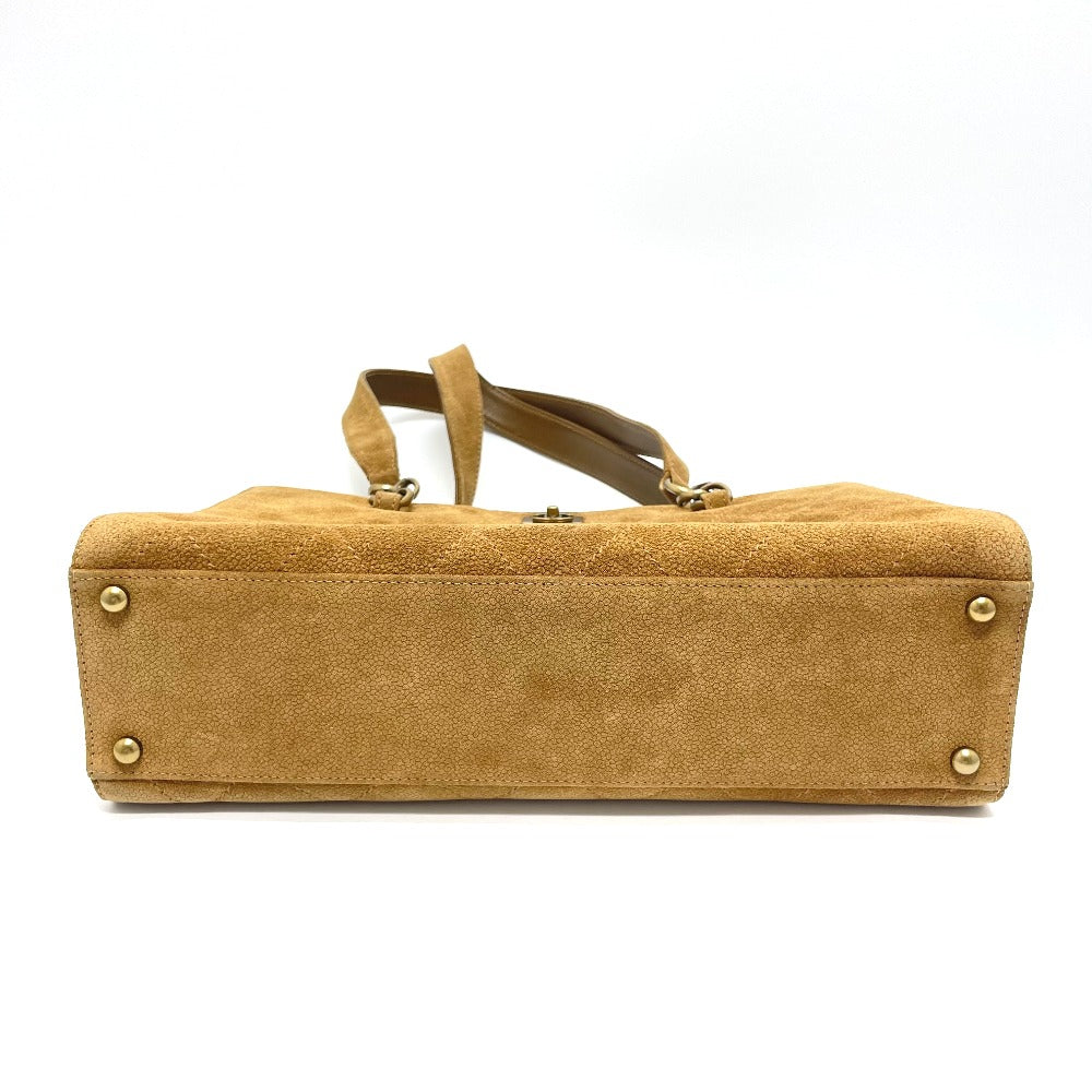 CHANEL Shoulder Bag suede Brown CC COCO Mark Matrasse Women Used