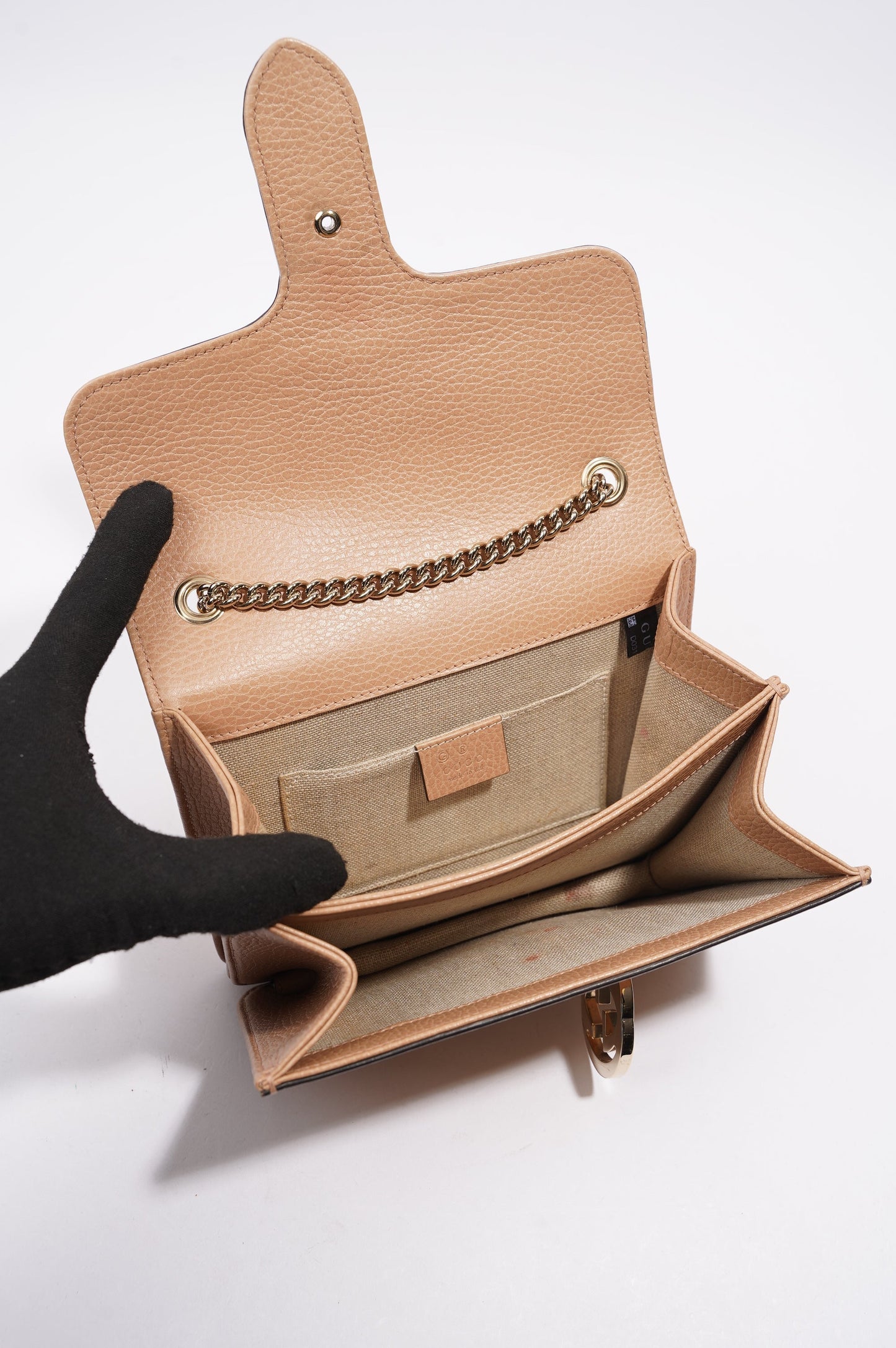 Gucci Interlocking Crossbody Bag Nude Leather Small