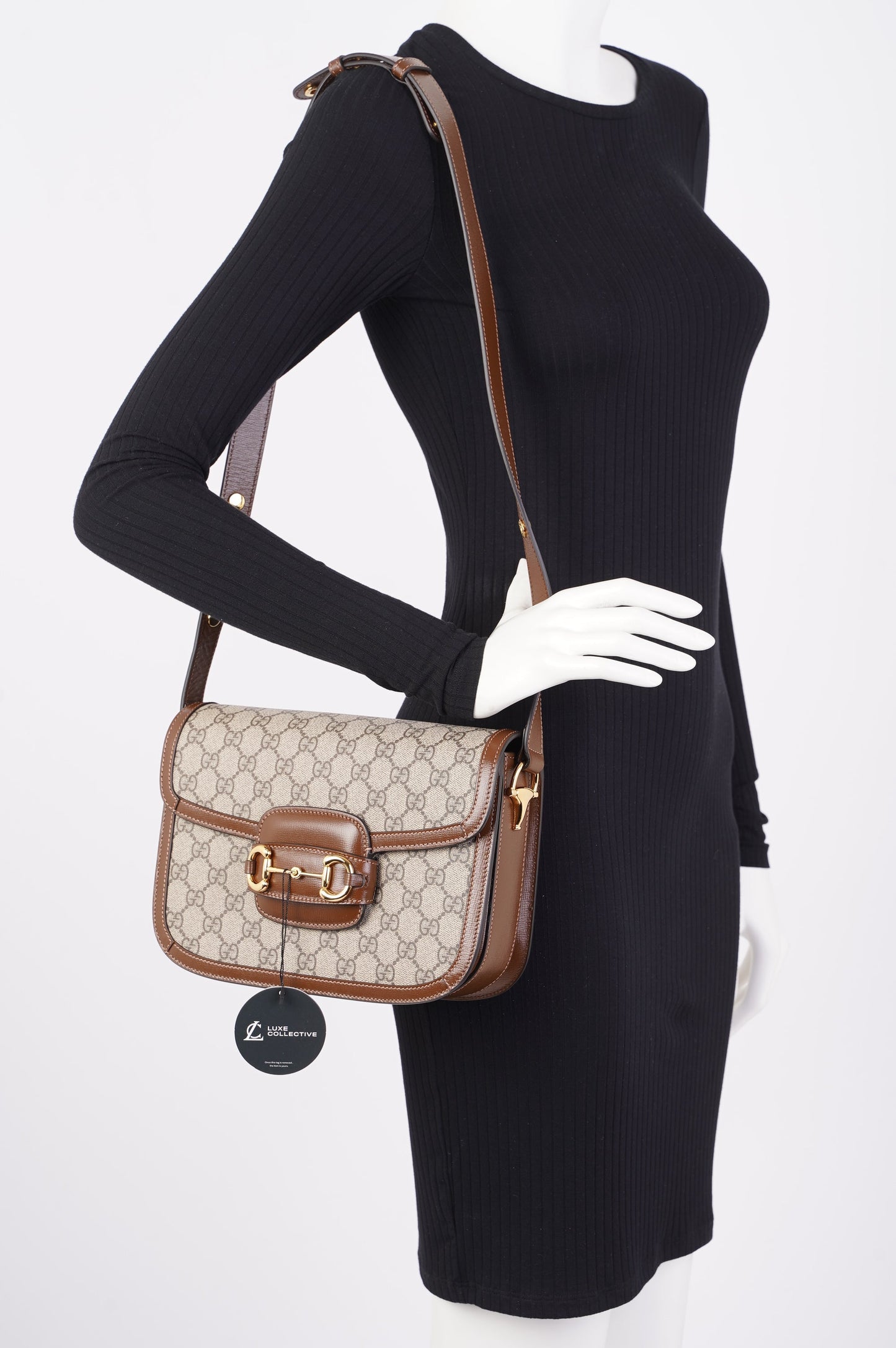Gucci 1955 Horsebit Shoulder Bag Monogram Canvas