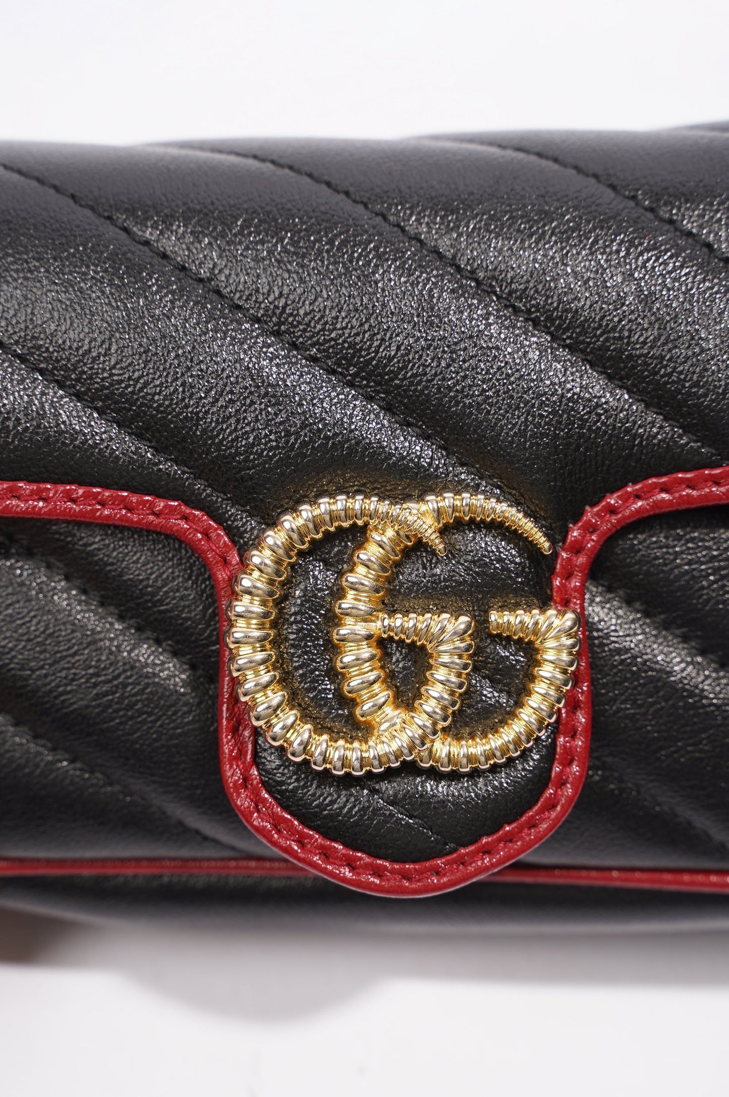 Gucci Torchon GG Marmont Black Leather Super Mini