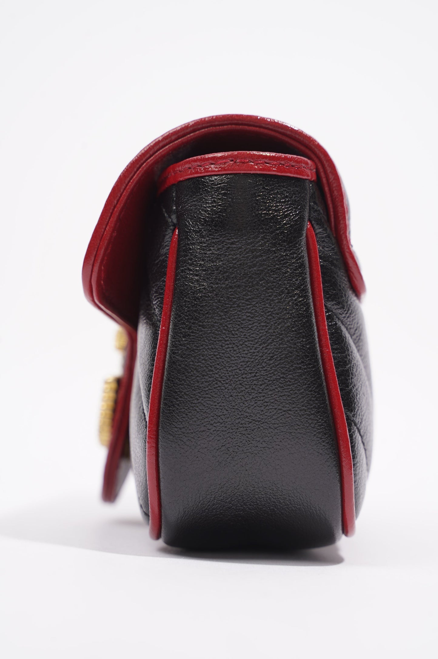 Gucci Torchon GG Marmont Black Leather Super Mini
