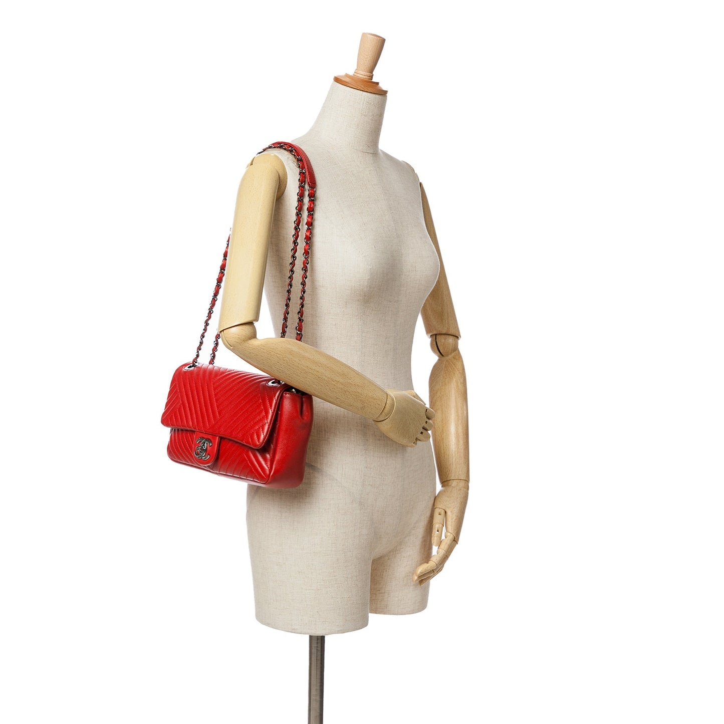 Red Chanel Medium Lambskin CC Crossing Flap Shoulder Bag