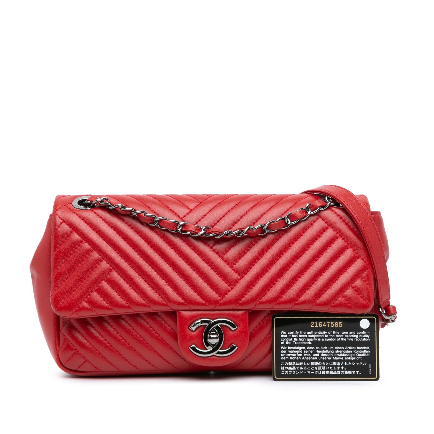 Red Chanel Medium Lambskin CC Crossing Flap Shoulder Bag
